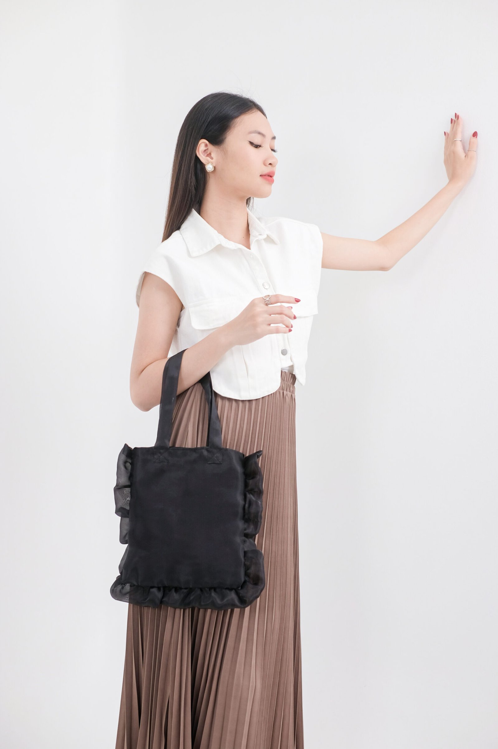 rumi satin chiffon thin tote bag4907 rumi satin chiffon thin tote bag4907