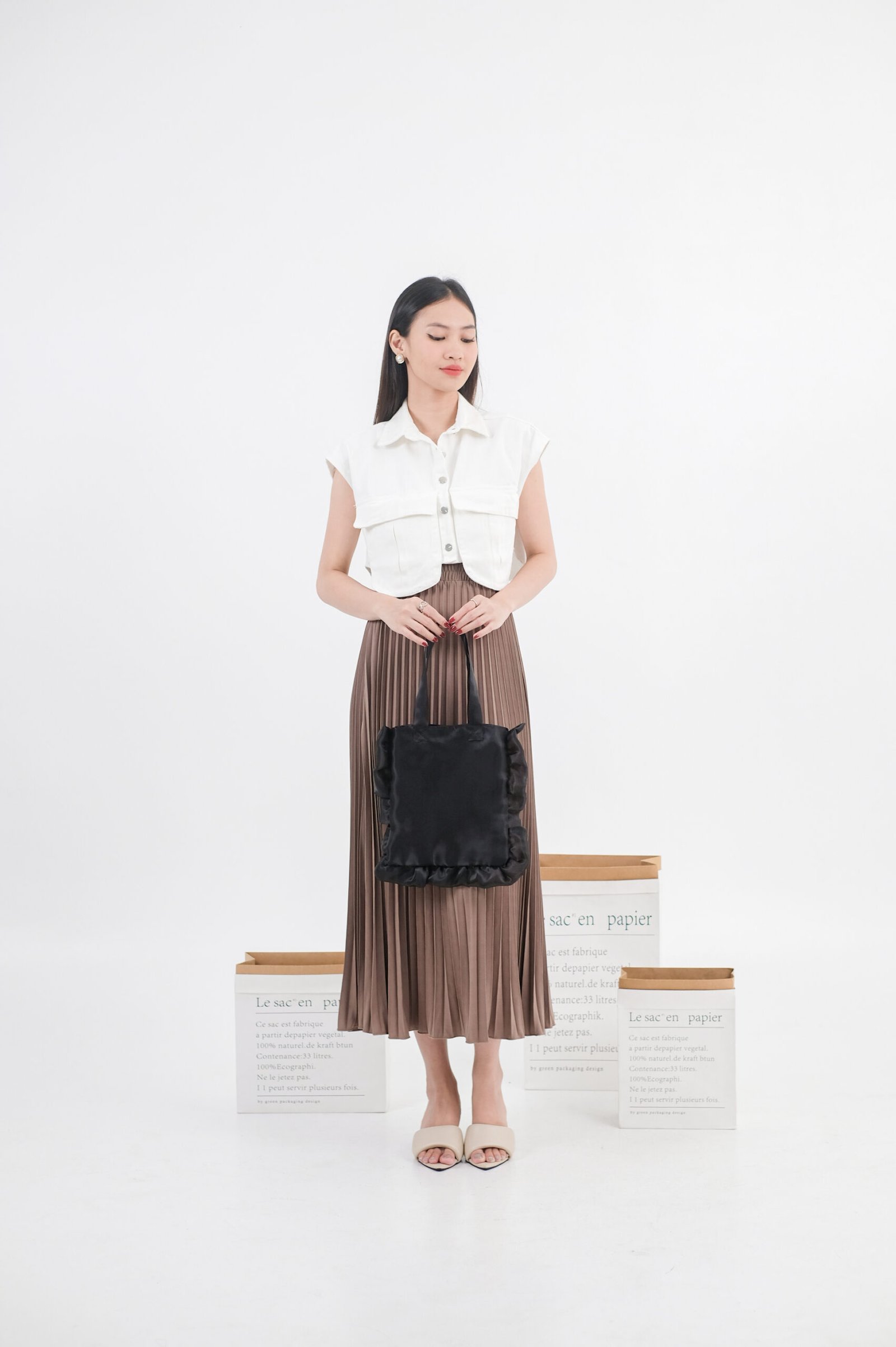 rumi satin chiffon thin tote bag4910 rumi satin chiffon thin tote bag4910